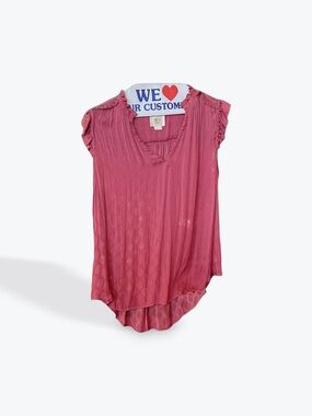 Maeve Dusty‎ Rose V-Neck Ruffle Sleeve Tunic